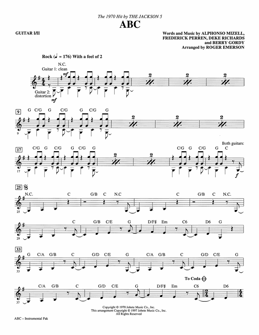 ABC (arr. Roger Emerson) - Guitar