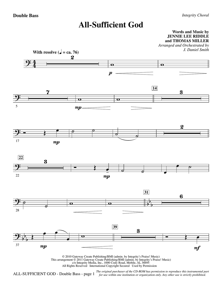 All-Sufficient God - Double Bass