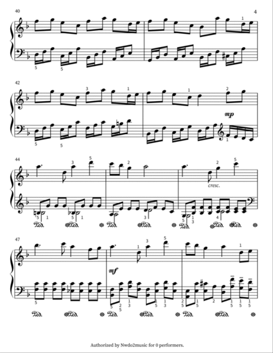 Nezuko Easy Piano scores gallery preview page 4