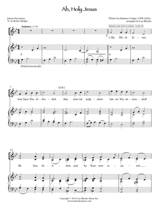 Ah, Holy Jesus - for SATB Choir and Piano