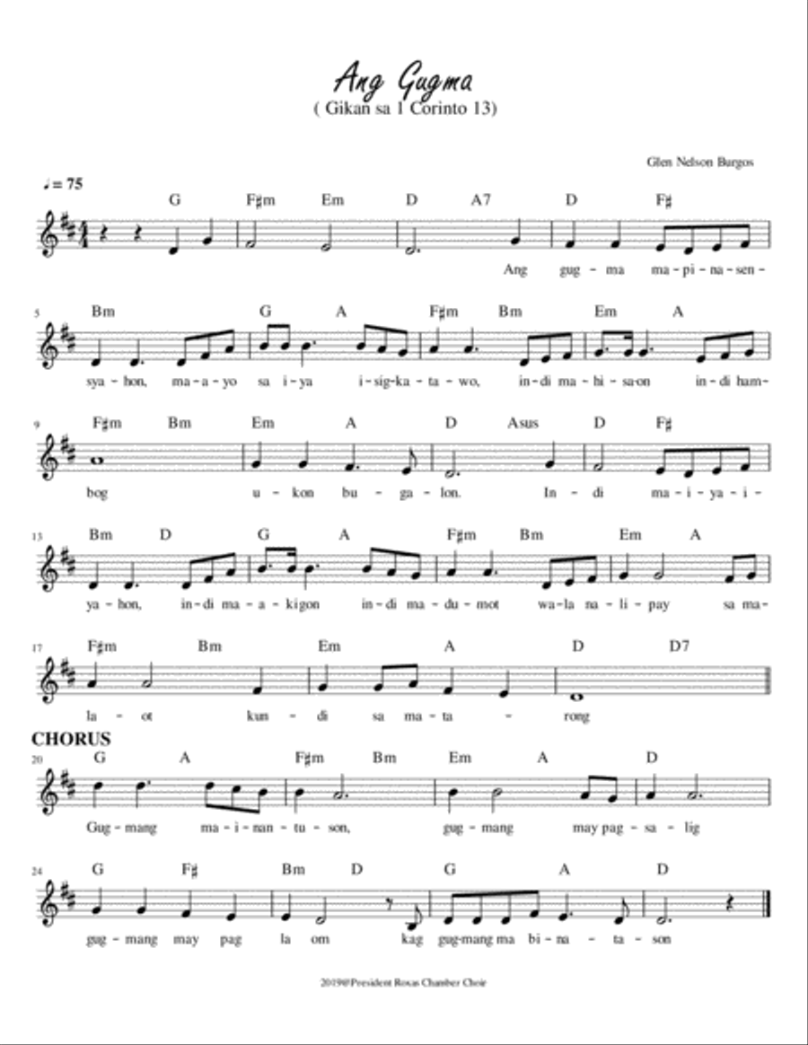 Ang Gugma 1 Cor 13 Voice scores gallery preview page 1