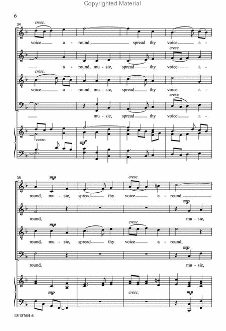 Music, Spread Thy Voice Around 4-Part scores gallery preview page 5
