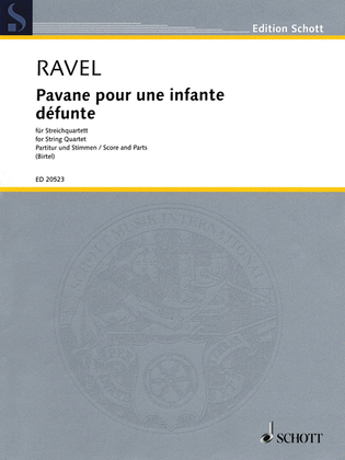 Book cover for Pavane pour une infante defunte for String Quartet /