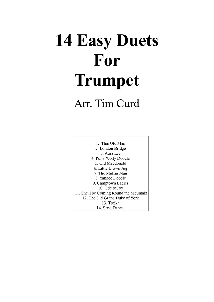 14 Easy Duets For Trumpet Trumpet Duet scores gallery preview page 1