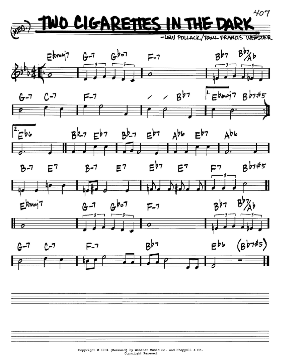 Two Cigarettes In The Dark C Instrument scores gallery preview page 1
