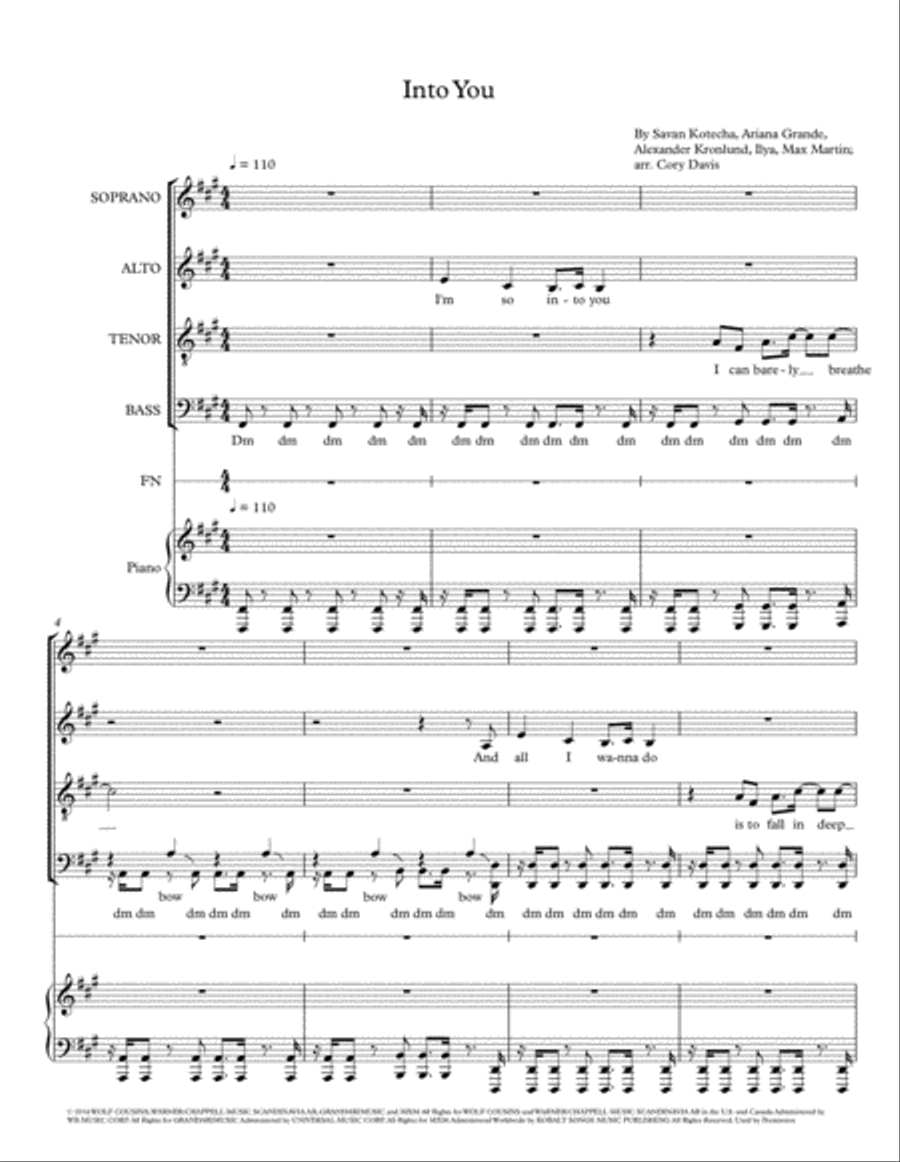 Into You Into You 4-Part scores gallery preview page 1