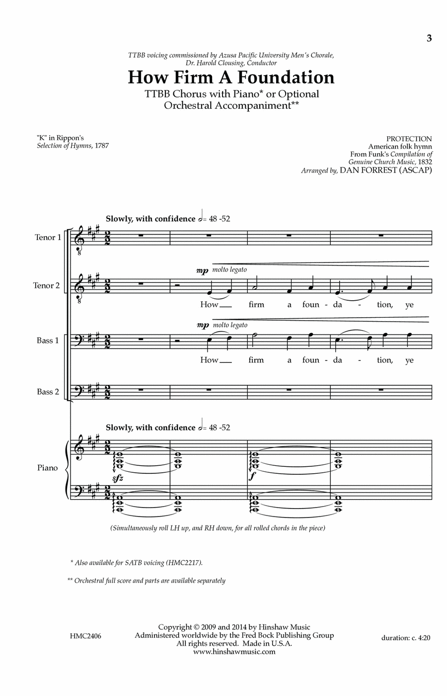 How Firm A Foundation TTBB scores gallery preview page 1
