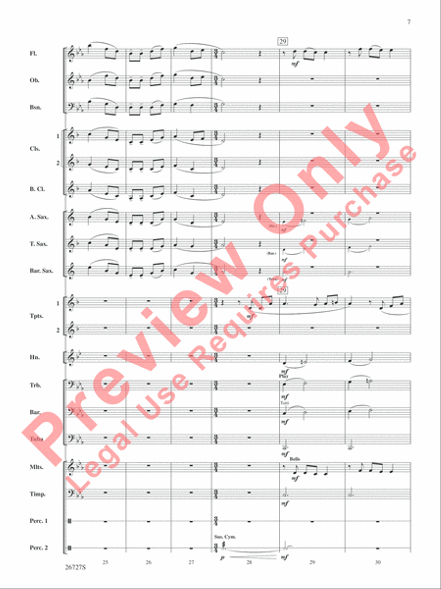 Evangeline: Two Cajun Songs Concert Band scores gallery preview page 8