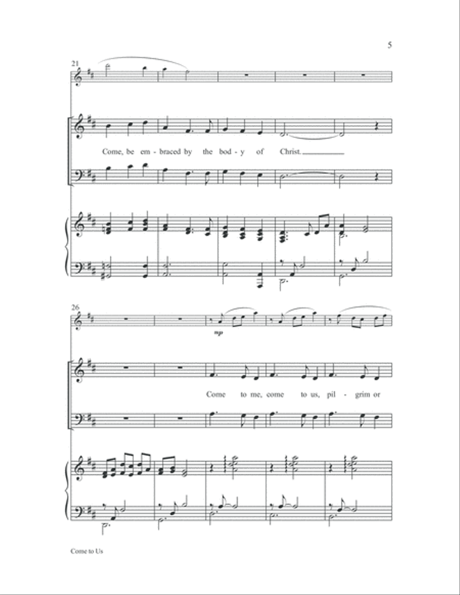 Come to Us Come to Us 4-Part scores gallery preview page 5