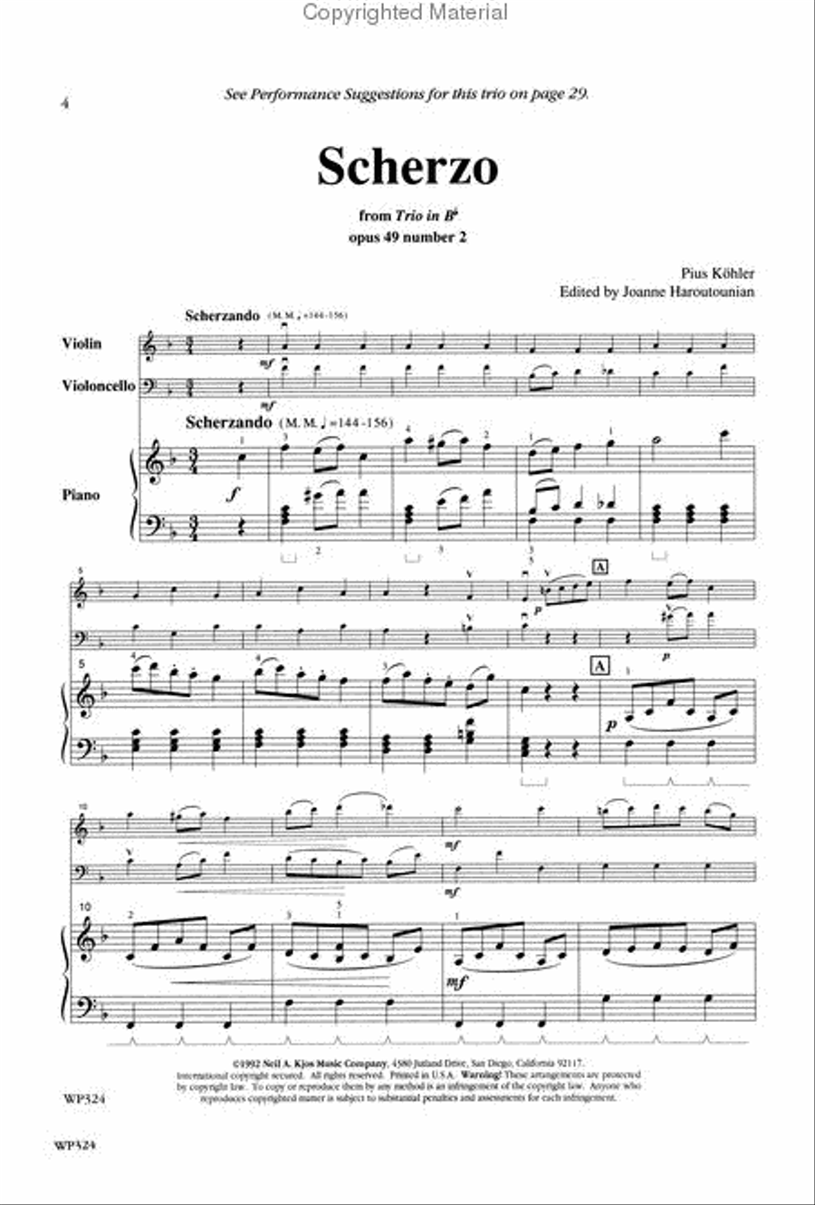Chamber Music Sampler, Book 1 Piano Trio scores gallery preview page 2