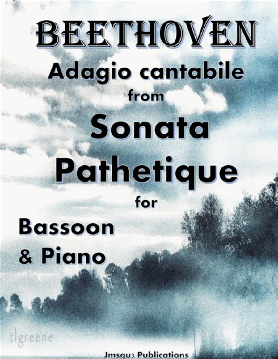 Beethoven: Adagio from Sonata Pathetique for Bassoon & Piano Woodwind Duet scores gallery preview page 1