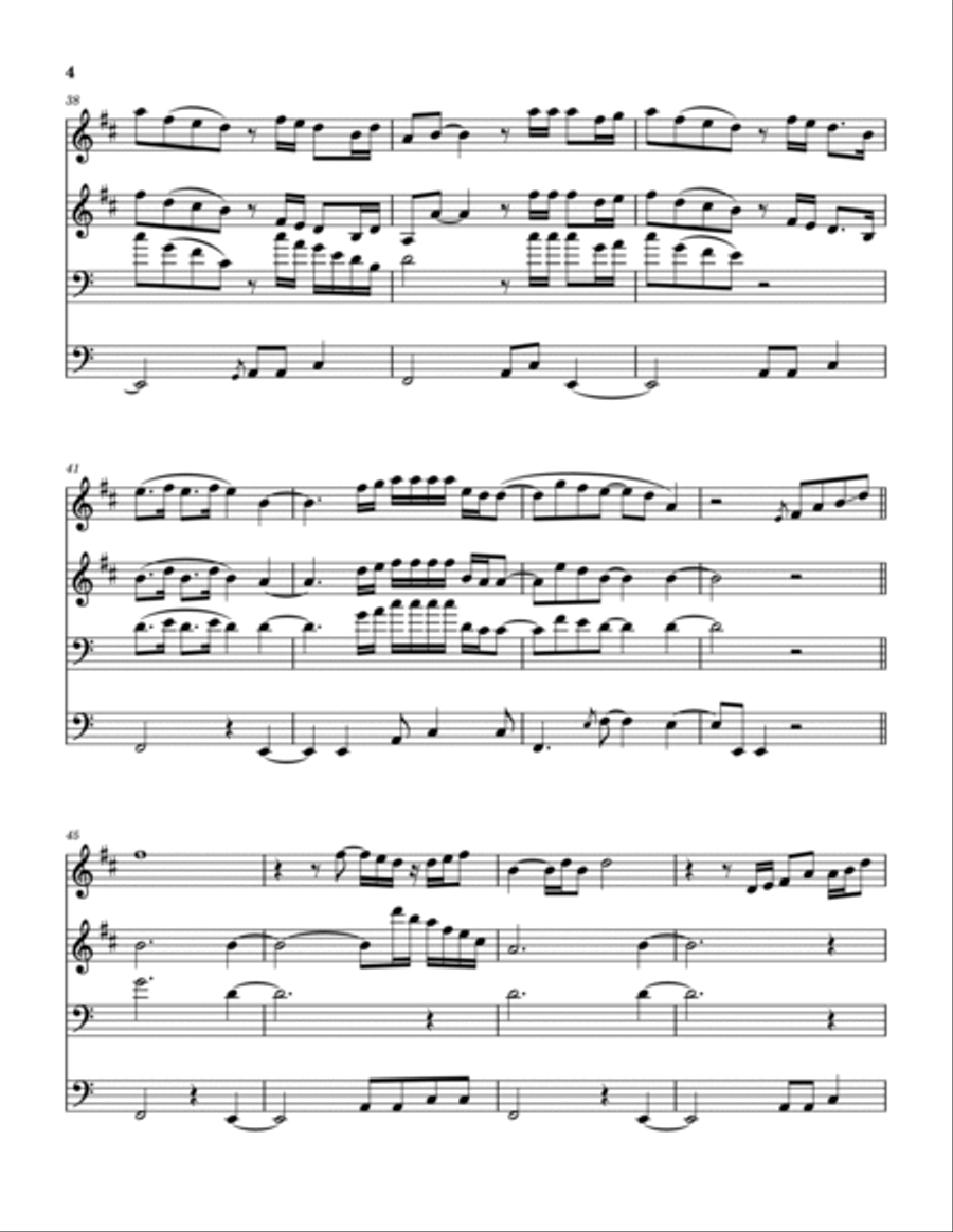 Never Gonna Be Alone Brass Quartet scores gallery preview page 5