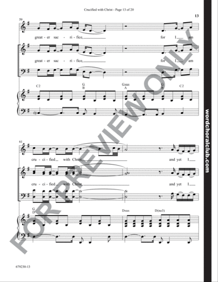 Crucified with Christ - Anthem 4-Part scores gallery preview page 13