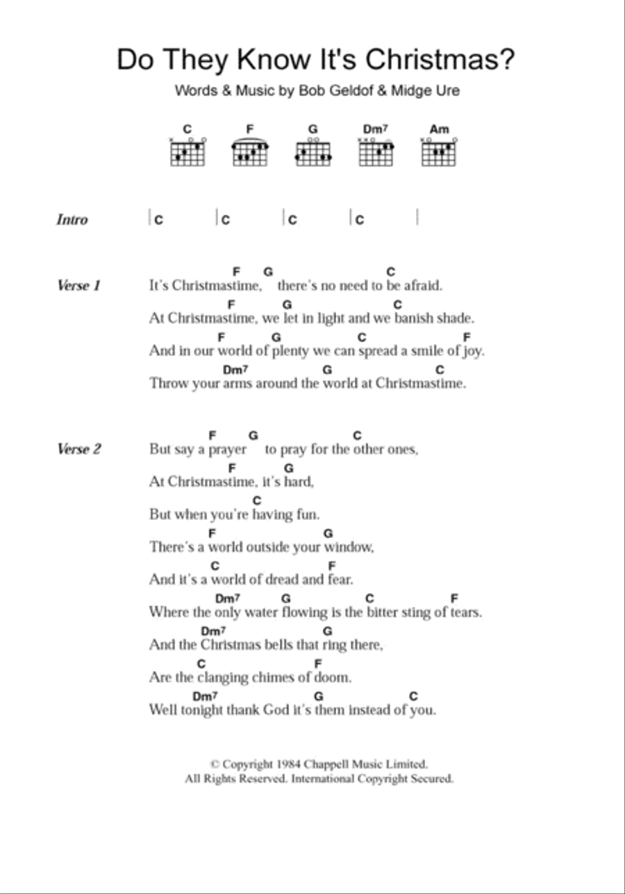 Do They Know It's Christmas? Acoustic Guitar scores gallery preview page 1