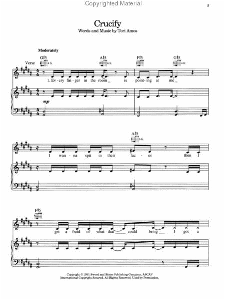 Tori Amos – Little Earthquakes Piano, Vocal, Guitar scores gallery preview page 2