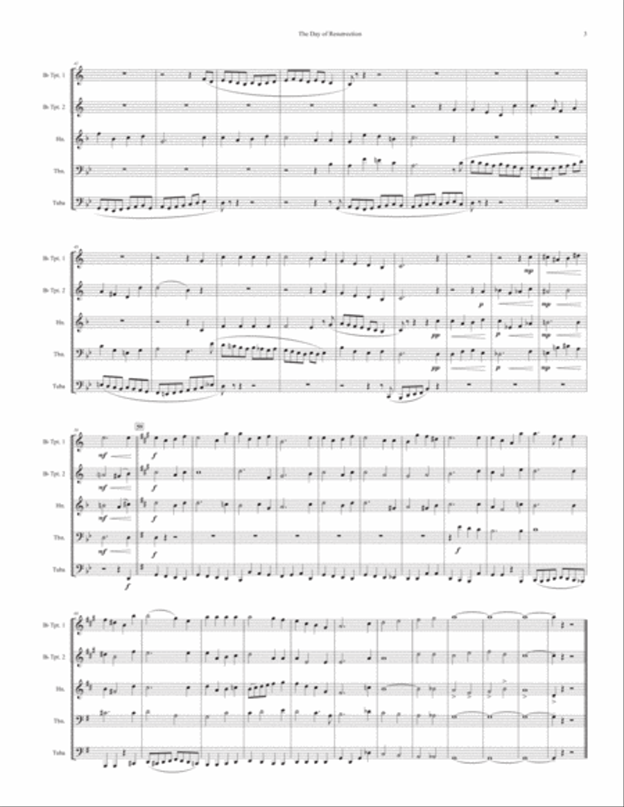 The Day of Resurrection (for Brass Quintet) Brass Quintet scores gallery preview page 3