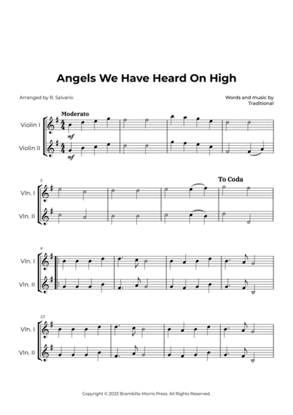 Angels We Have Heard On High (Key of G Major) image number null
