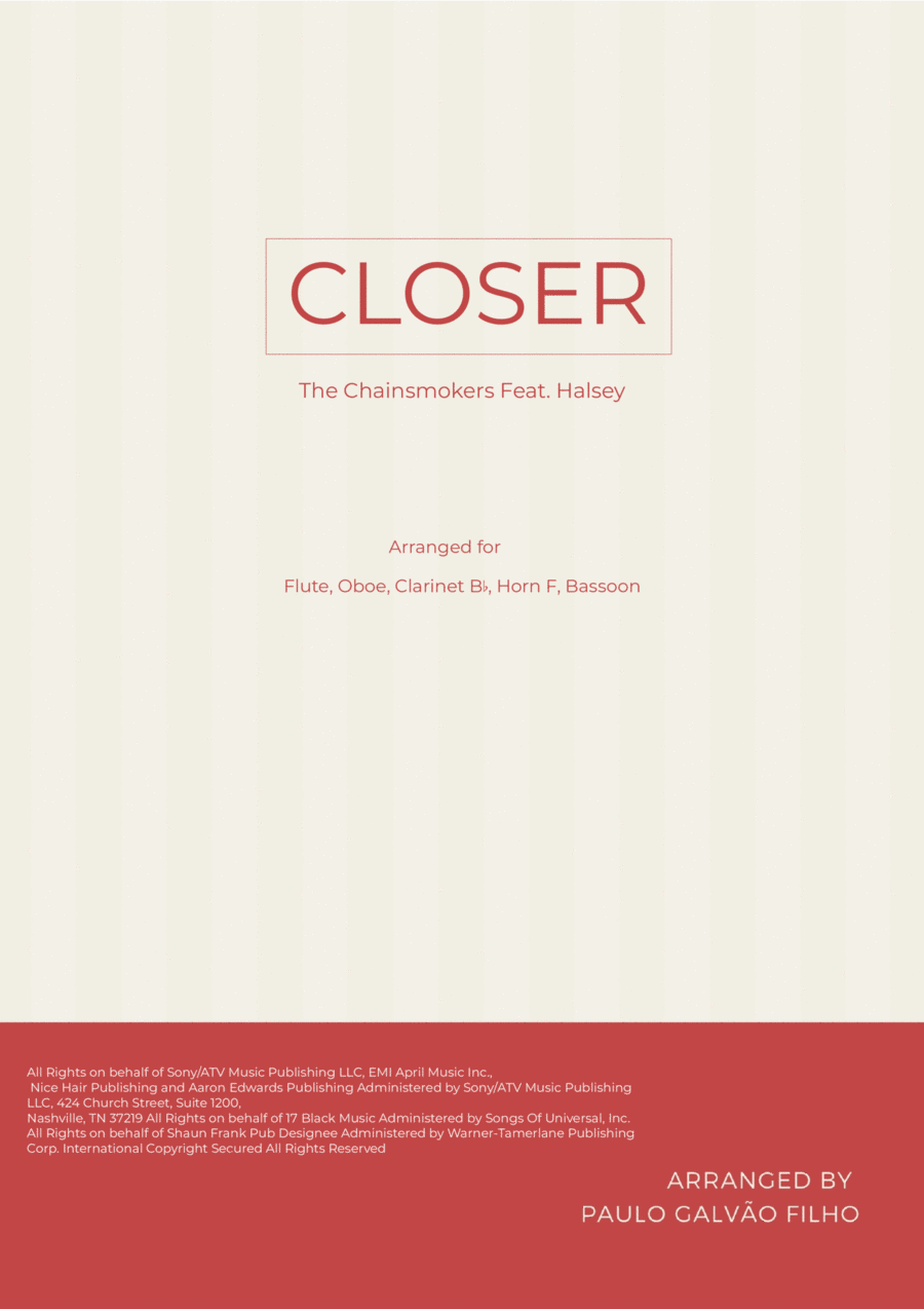 Closer Closer Woodwind Quintet scores gallery preview page 1