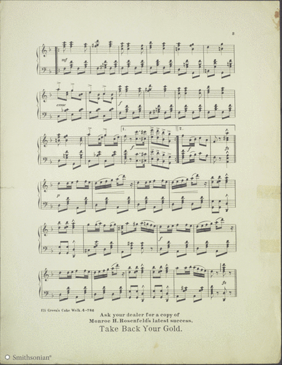 Eli Green's Cakewalk Eli Green's Cakewalk Piano Solo scores gallery preview page 3