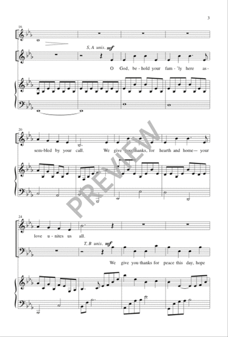O God, Behold Your Family Here 4-Part scores gallery preview page 2