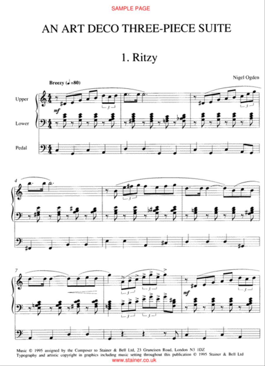 An Art-Deco Three Piece Suite Organ scores gallery preview page 2