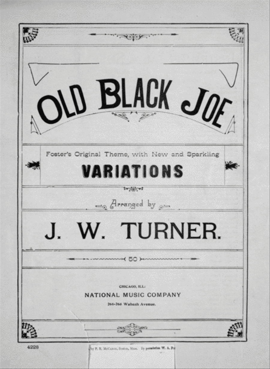 Old Black Joe. Foster's Original Theme, With New and Sparkling Variations Piano Solo scores gallery preview page 1