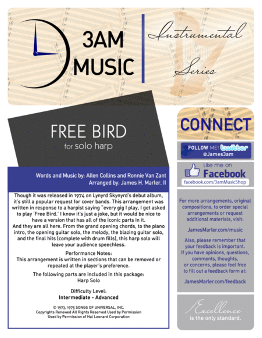 Free Bird Harp scores gallery preview page 1
