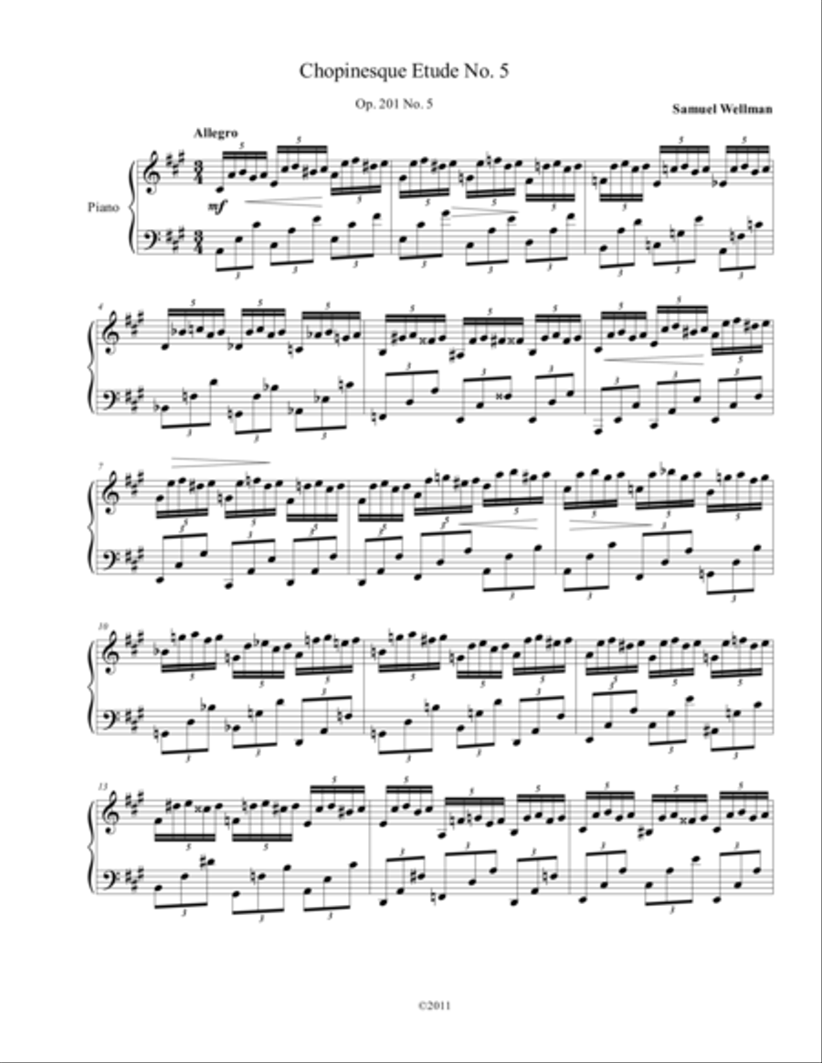 Chopinesque Etude No. 5 in A