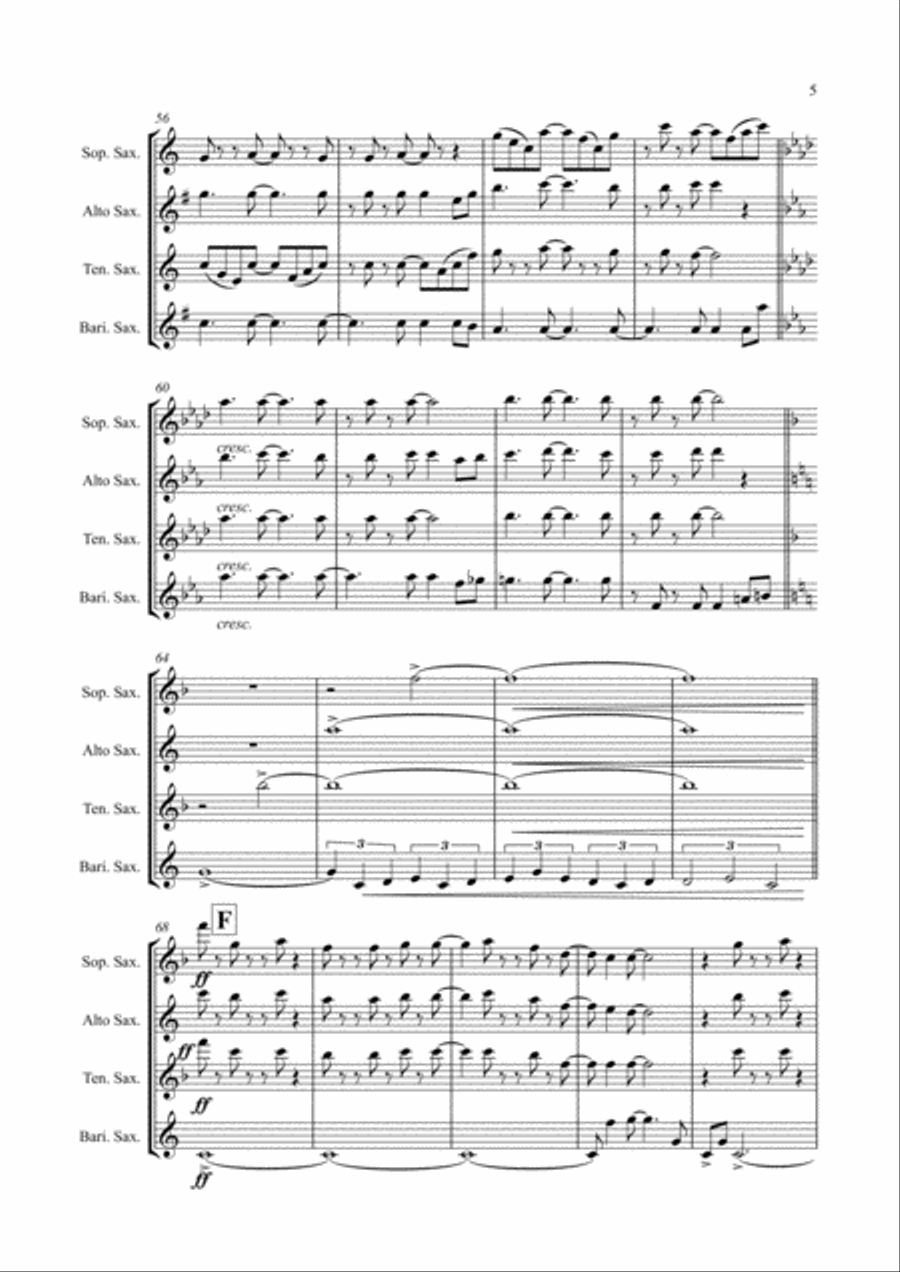 Jump Saxophone Quartet scores gallery preview page 5