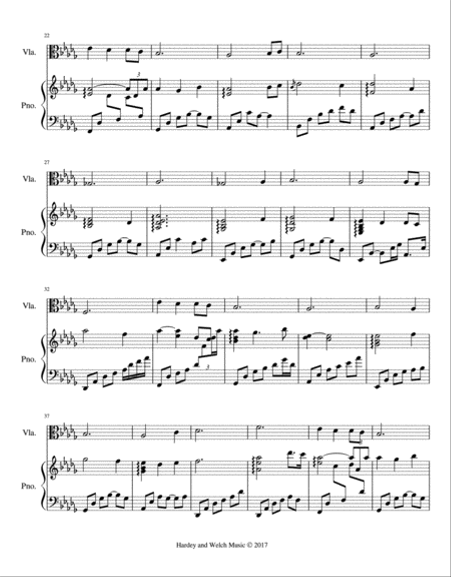 Jesus, Once of Humble Birth Piano Quartet scores gallery preview page 2