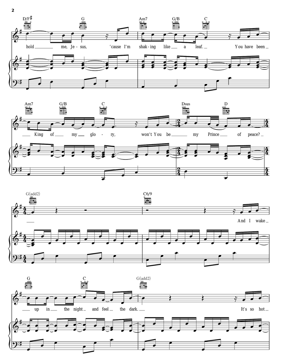 Hold Me Jesus Hold Me Jesus Piano, Vocal, Guitar scores gallery preview page 2