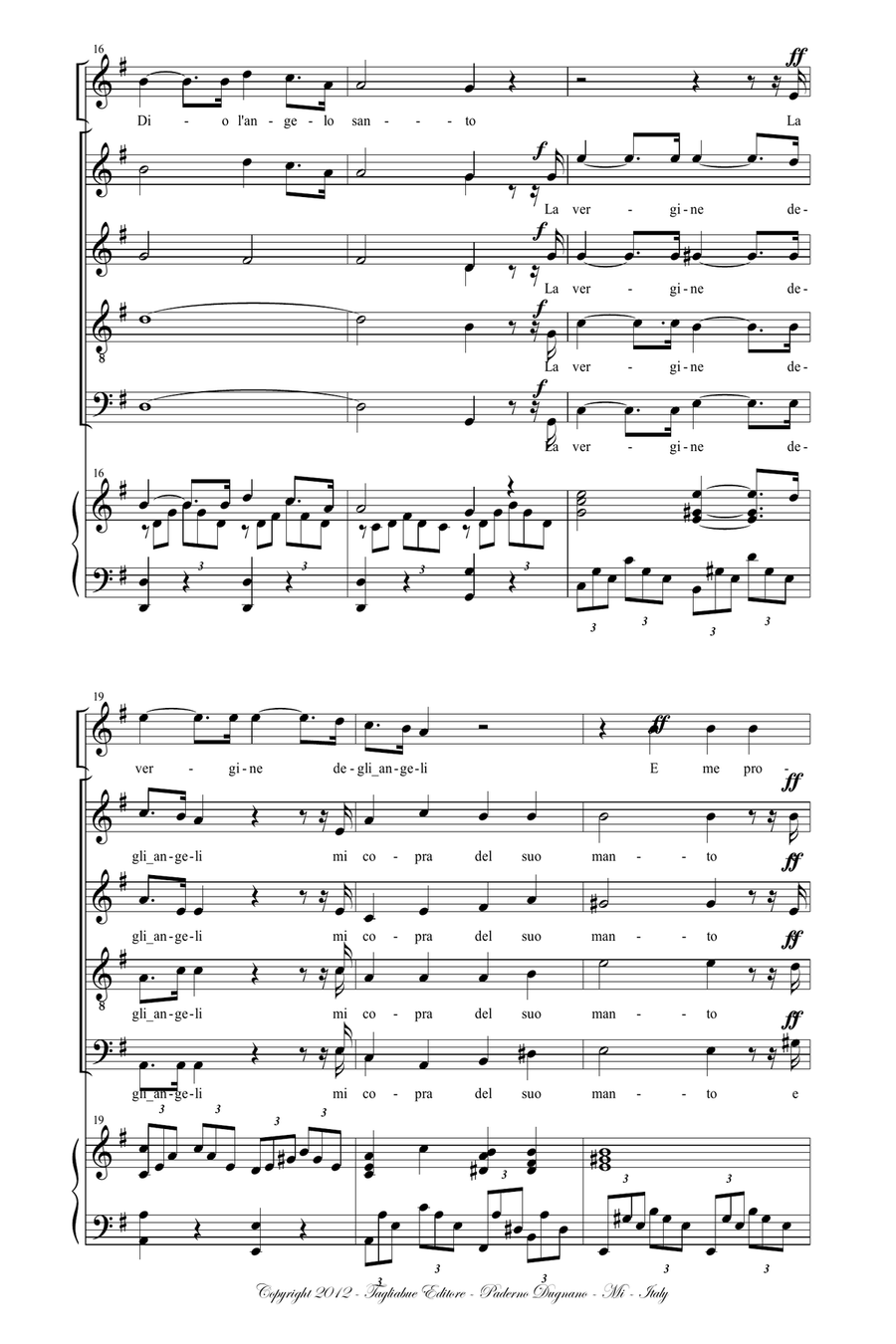 LA VERGINE DEGLI ANGELI - G. Verdi - For Solo and SATB Choir and Piano/Org. - Score Only LA VERGINE DEGLI ANGELI - G. Verdi - For Solo and SATB Choir and Piano/Org. - Score Only 4-Part scores gallery preview page 5