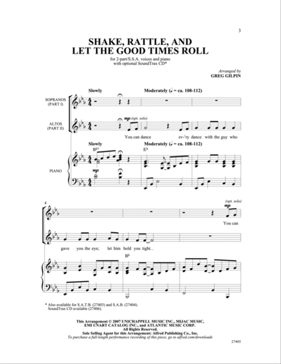 Shake, Rattle, and Let the Good Times Roll 2-Part scores gallery preview page 2