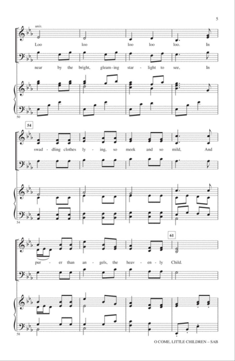O Come, Little Children O Come, Little Children 3-Part scores gallery preview page 4