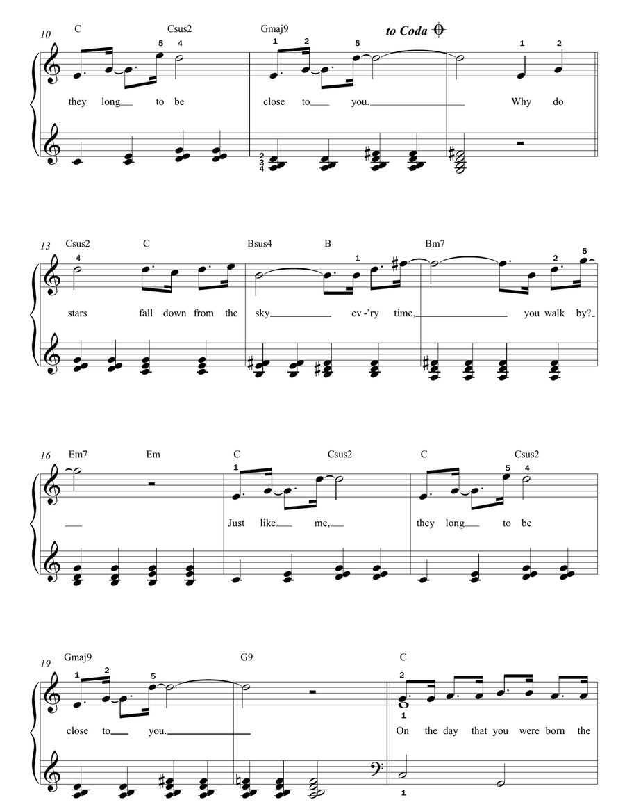 (They Long To Be) Close To You Easy Piano scores gallery preview page 2