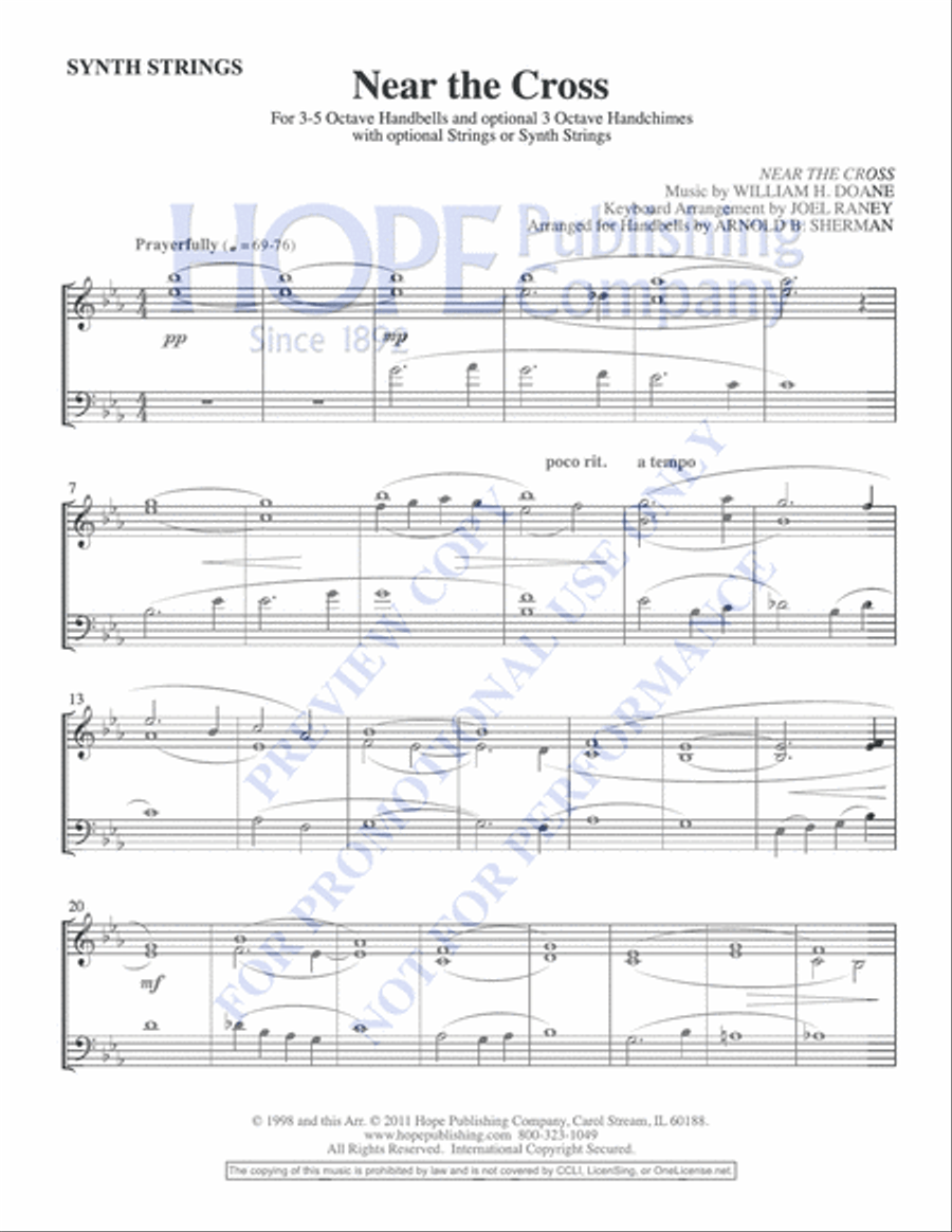 Near the Cross Handbell Choir scores gallery preview page 2