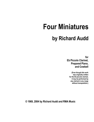 4 Miniatures for Clarinet, Cowbell, and Prepared Piano