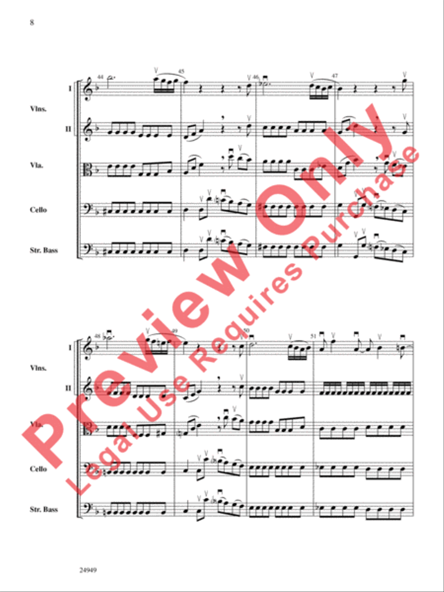 Divertimento No. 3 (1st Movement) String Orchestra scores gallery preview page 9