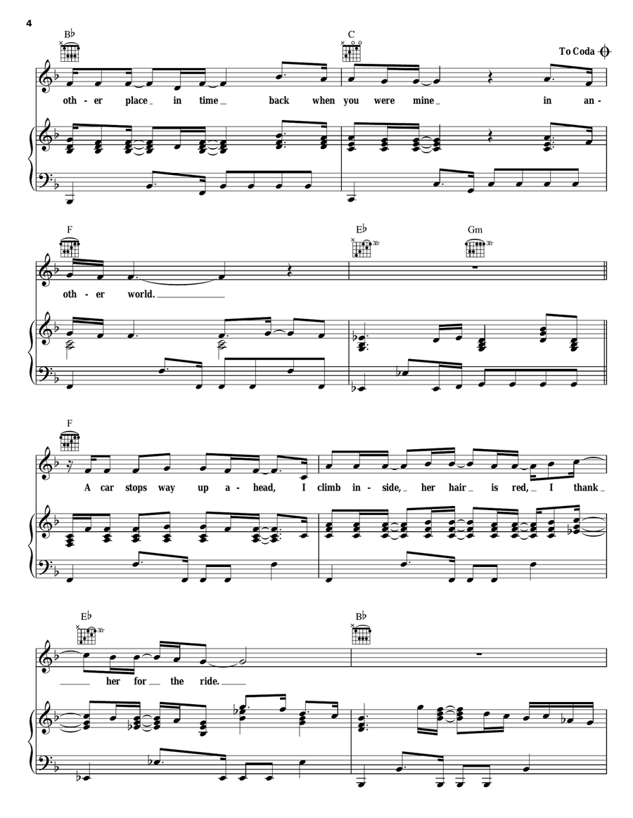 In Another World Piano, Vocal, Guitar scores gallery preview page 4