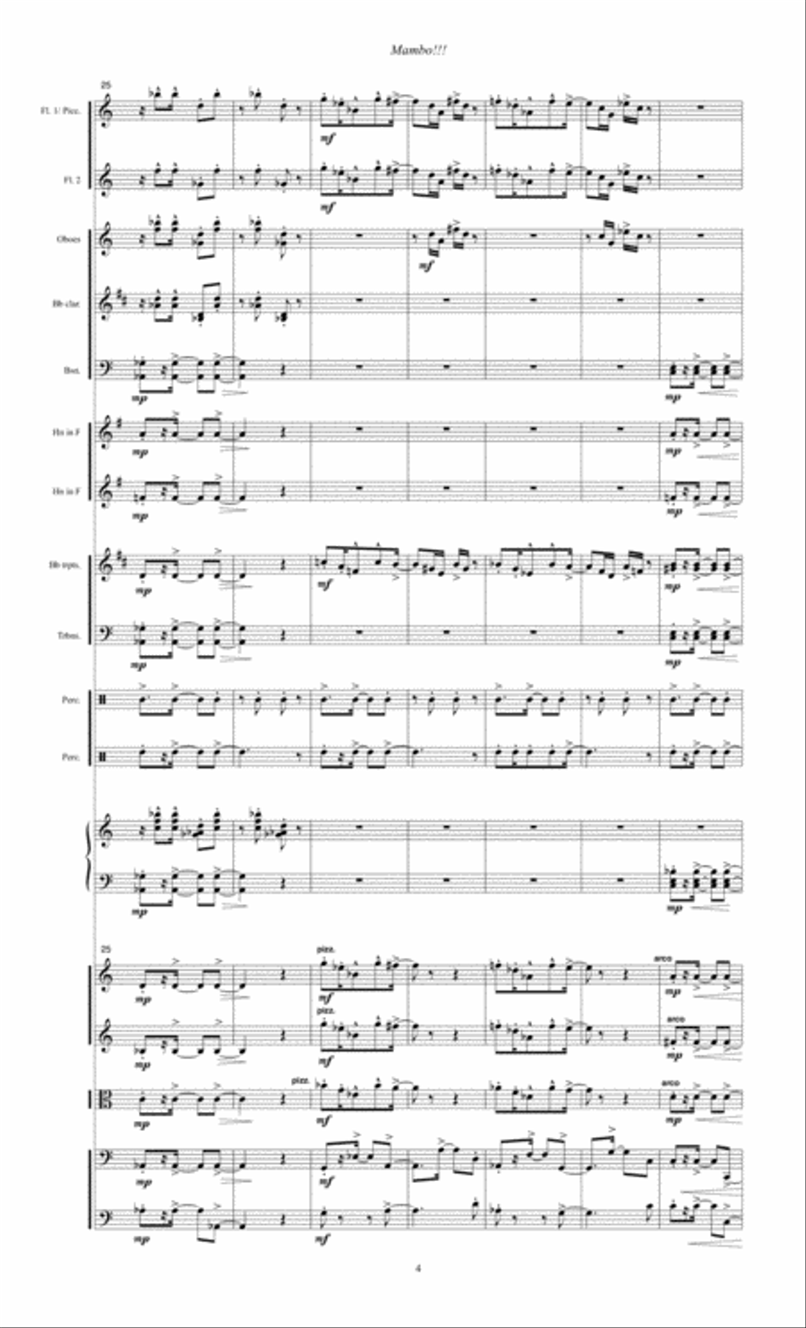 Mambo!!! (2003) for orchestra Small Ensemble scores gallery preview page 6