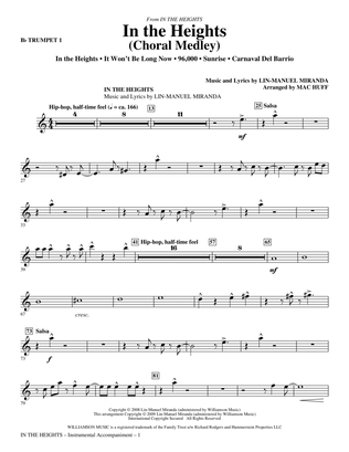 Book cover for In The Heights (Choral Medley) (arr. Mac Huff) - Trumpet 1