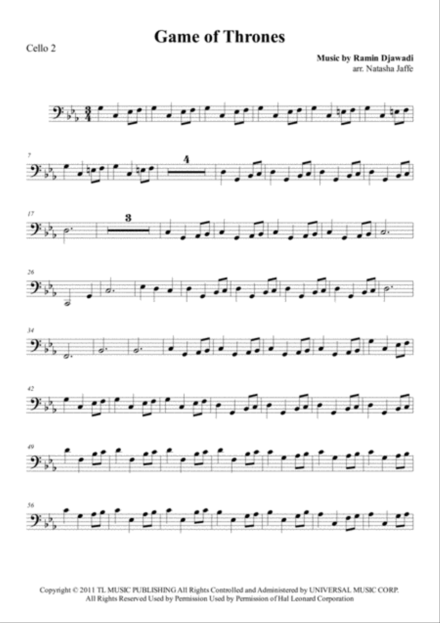 Game Of Thrones Cello scores gallery preview page 2