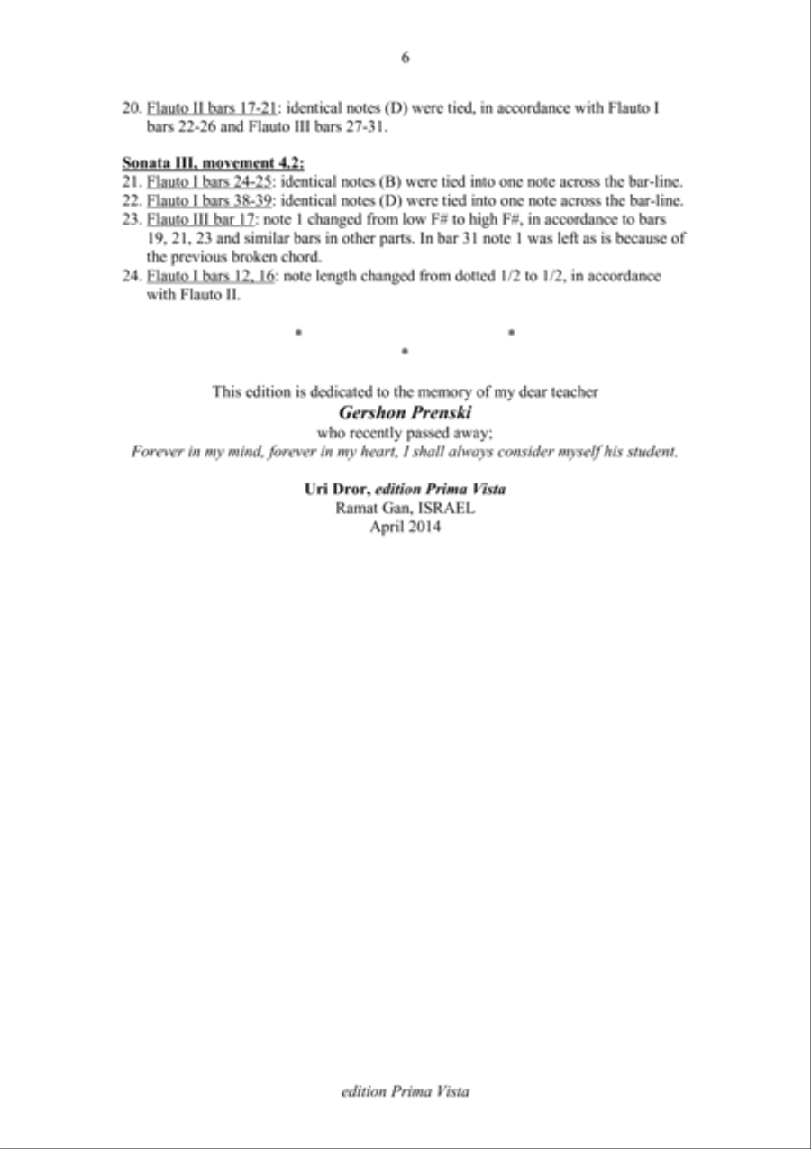 Johann Scherer, III Trios for Three Flutes, Score Flute Trio scores gallery preview page 6
