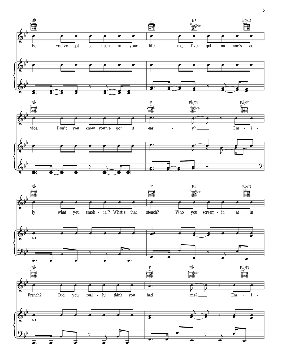Emily Piano, Vocal, Guitar scores gallery preview page 5