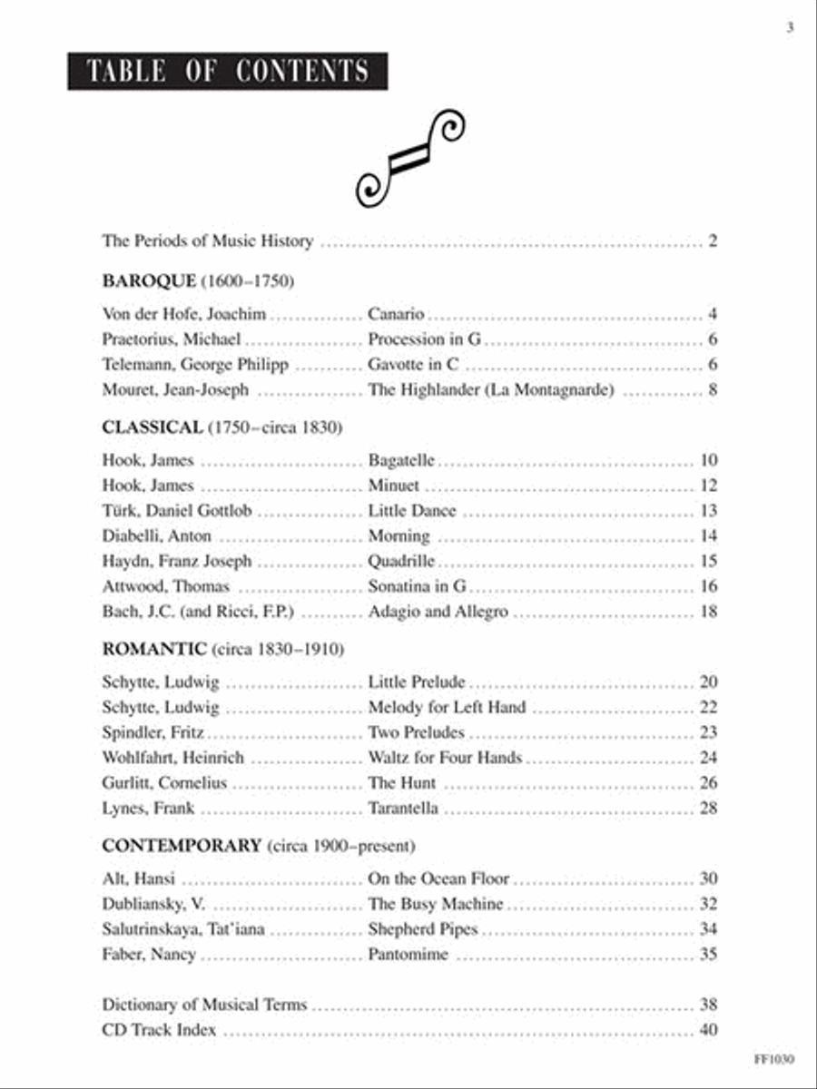 Piano Literature – Book 1