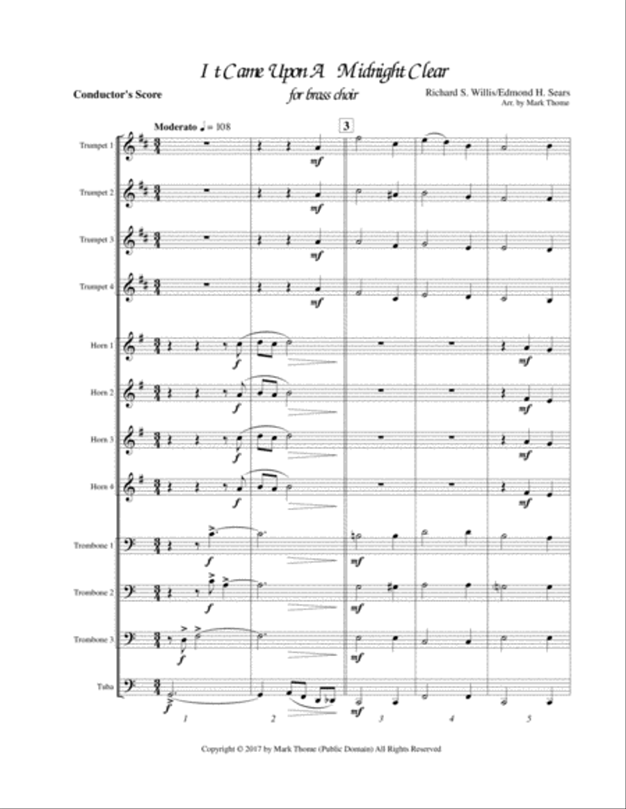 It Came Upon A Midnight Clear Brass Ensemble scores gallery preview page 2