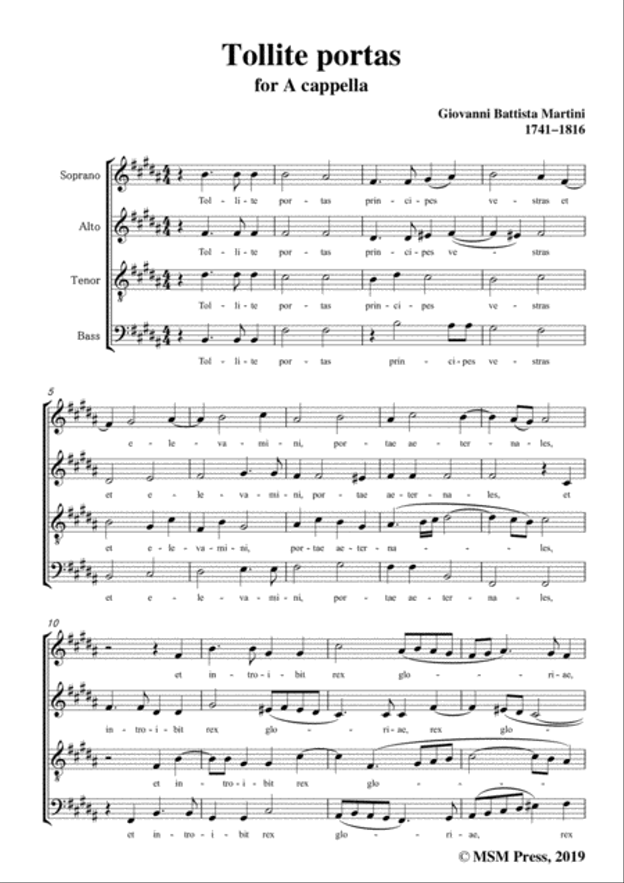 Martini-Tollite portas,in B Major,for A cappella 4-Part scores gallery preview page 3