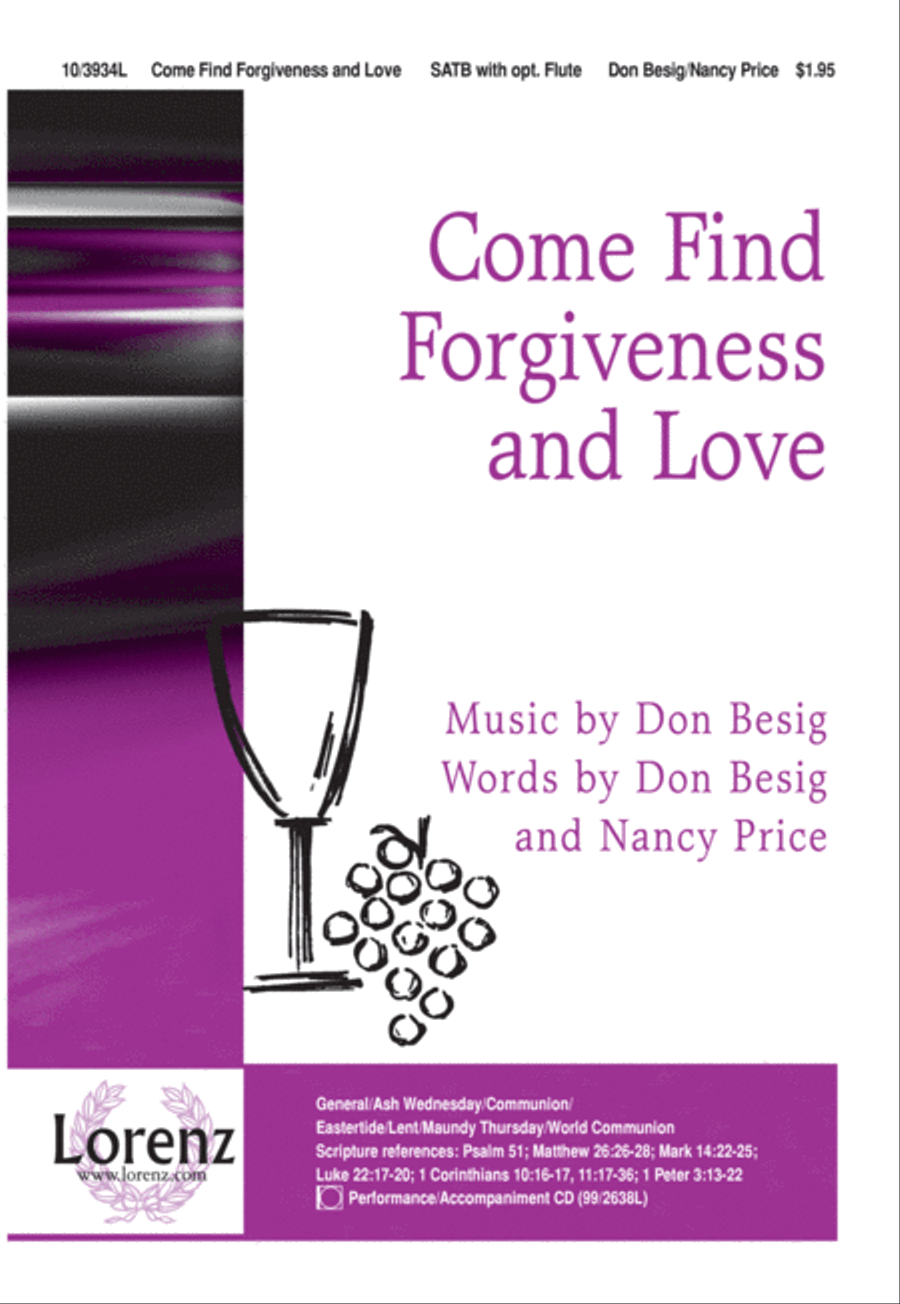 Come Find Forgiveness and Love 4-Part scores gallery preview page 1