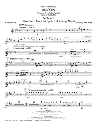 Aladdin (Choral Highlights) (from Aladdin: The Broadway Musical) (arr. Mac Huff) - Bb Trumpet 1