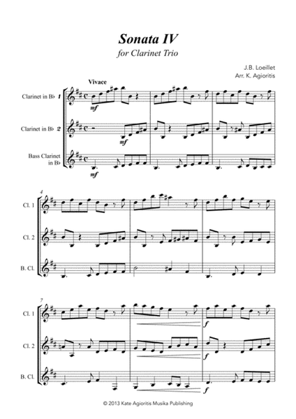 Sonata IV - for Clarinet Trio image number null
